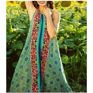 Anthropologie maxi dress NWT. Ella halter tunic dress, high neck turquoise